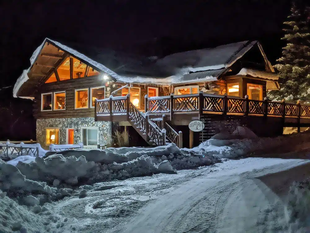 Lodge in snow